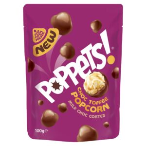 POPPETS CHOC TOFFEE POPCORN MILK CHOC COATED 100 G