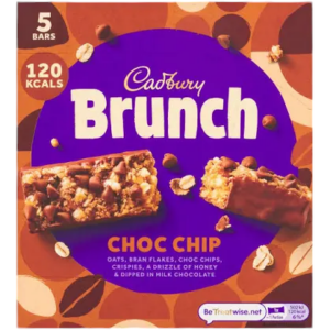 Cadbury brunch choc chip 5×28 140 g