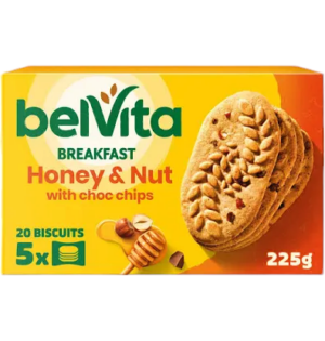 Belvita breakfast honey & nut with choc chips 20 biscuits 225 g