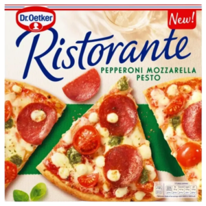 Dr.oetker ristorante pepperoni mozzarella pesto pizza 360 g