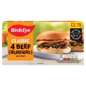 BIRDS EYE BEEF BURGER 4PK PM2.79