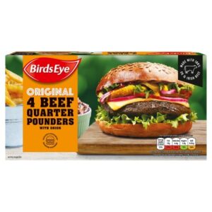 Birds Eye Original Beef Quarter Pounders with Onion 4 Pack 454g