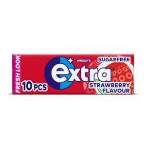 Extra Strawberry Chewing Gum Sugar Free 10 Pieces