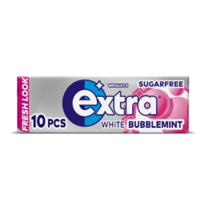 Extra White Bubblemint Chewing Gum Sugar Free 10 Pieces