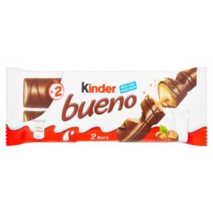 Kinder Bueno Milk Chocolate and Hazelnuts Single Bar 2 Finger x 21.5g