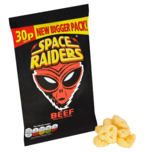 Space Raiders Beef Flavour Cosmic Corn Snacks 25g