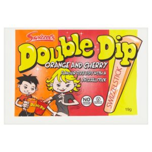 Swizzels Double Dip Orange & Cherry Flavour Fizz Dips With A Swizzelstick 19g