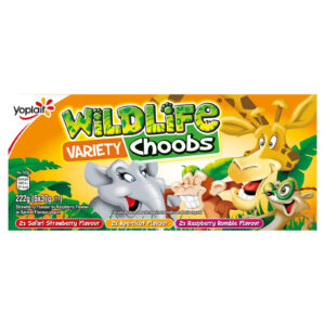 Wildlife Choobs Strawberry Raspberry and Apricot Flavour Yogurt Tubes 6 x 37g