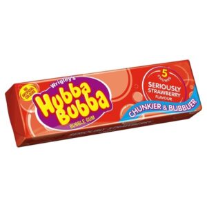 Wrigley's Hubba Bubba Seriously Strawberry Bubblegum 5 Chunky Chews 35g