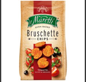 Maretti Oven Baked Bruschette Chips Tomato Olives & Oregano 70g