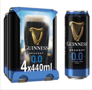 Guinness Draught Alcohol Free Stout Beer 0.0% vol 4x440ml