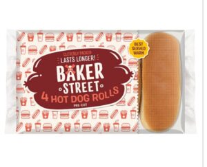 Baker Street Hot Dog Rolls 4 Pack