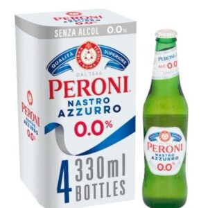 Peroni Nastro Azzurro 0.0% Alcohol Free Beer Bottle 4 x 330ml