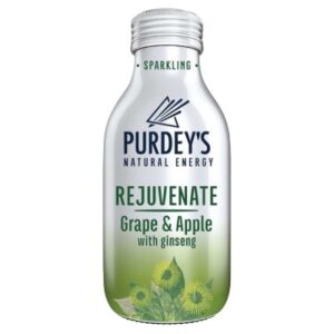 Purdey's Natural Energy Rejuvenate Sparkling Grape & Apple with Ginseng Bottle 330ml