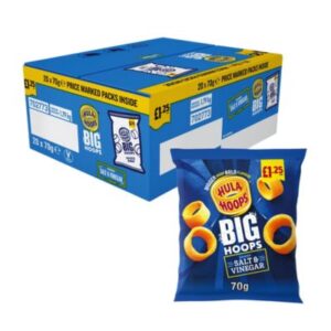 Hula Hoops Big Hoops Salt & Vinegar Crisps 20 X 70g