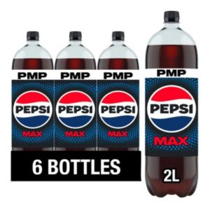 Pepsi Max No Sugar Cola Bottle PMP 6 X 2L