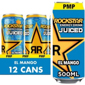 Rockstar Energy Drink Mango with Real Fruit Juice 12 X 500ml