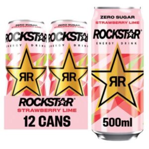 Rockstar Energy Drink Refresh Strawberry & Lime 12 X 500ml