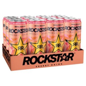 Rockstar Peach Energy Drink Can 12 X 500ml