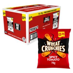 Wheat Crunchies Spicy Tomato Crisps 16 x 70g.