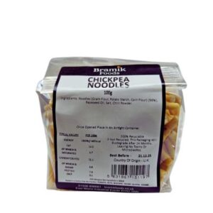 Bramik Chickpea Noodles 100g – Crunchy Indian Snack at Goldenacre Minimarket, Edinburgh.