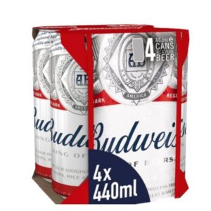 Budweiser Beer 4 x 440ml Can pack.