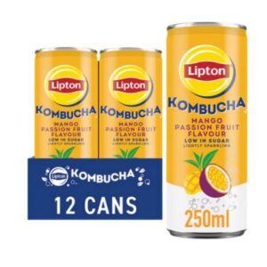 Lipton Kombucha Mango Passion Fruit Flavour Can 12 x 250ml pack.