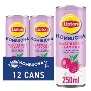 Lipton Kombucha Raspberry Flavour Can 12 x 250ml pack.