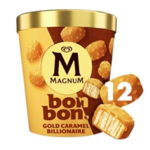 Magnum Bon Bon Ice Cream Gold Caramel Billionaire 12x17ml – Frozen Dessert Tin from Goldenacre Minimarket