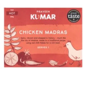 Praveen Kumar Chicken Madras 350g – Spicy, vibrant curry inspired by Madras, now available at Goldenacre Minimarket Edinburgh
