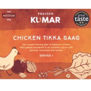 Praveen Kumar Chicken Tikka Saag 350g – Chicken Tikka Indian Curry Ready Meal Edinburgh | Goldenacre Minimarket