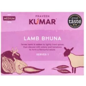 Praveen Kumar Lamb Bhuna 350g – Authentic Indian Curry Frozen Ready Meal in Edinburgh.