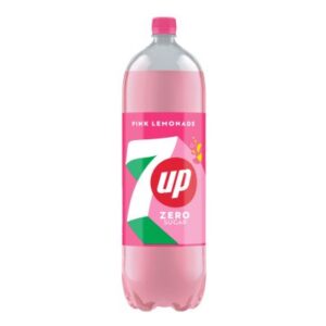7UP Zero Pink Lemonade 2L Bottle – New Edition Fizzy Drink with Lemon Lime Raspberry Flavour, Zero Sugar