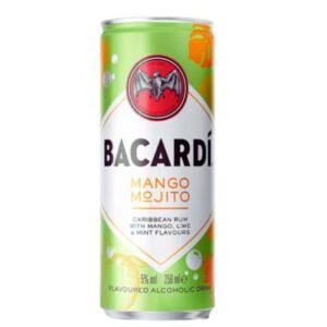 BACARDÍ Mango Mojito Premix Rum Cocktail 25cl Can – Ready to Drink – Goldenacre Minimarket Edinburgh