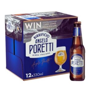 Birrificio Angelo Poretti Premium Lager Beer – 12 x 330ml Bottles – Italian Beer Delivery from Goldenacre Minimarket