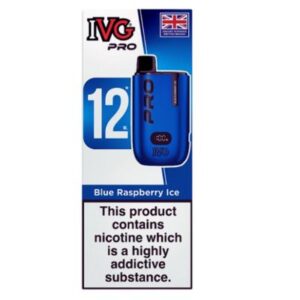 IVG Pro Blue Raspberry Ice 12ml Compliant Vape – 10K Puffs, USB-C Rechargeable, Award-Winning Brand