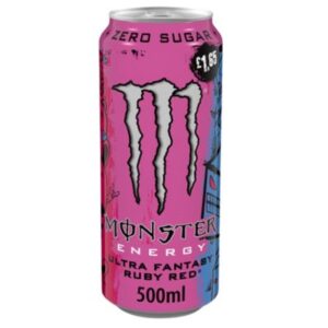 Can of Monster Zero-Sugar Ultra Fantasy Ruby Red 500ml – New flavour energy drink from Monster Energy