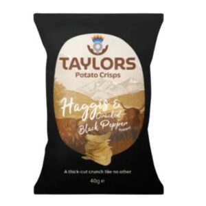 Taylors Haggis & Cracked Black Pepper Crisps 40g – Scottish Style Crisp Snack – Buy Online in Edinburgh at Goldenacre Minimarket