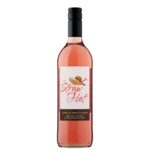 The Straw Hat Lush & Fruity Rosé Wine 75cl – Juicy, medium-bodied rosé with summer fruit flavours, available at Goldenacre Minimarket Edinburgh.