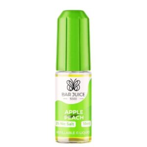 Bar Juice 5000 Apple Peach Nic Salt 10ml Bottle – Refillable E-Liquid for Pod Kits, Available in Edinburgh.