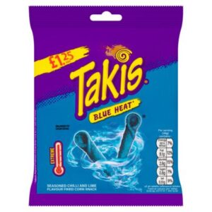 Takis Blue Heat 55g – Hot chilli lime flavoured blue rolled snack available in Edinburgh – Buy from Goldenacre Minimarket