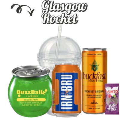 Glasgow Rocket Cocktail bundle available online at Goldenacre Minimarket Edinburgh