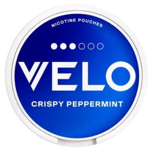 VELO Crispy Peppermint 10mg Nicotine Pouches 20 Pack available online at Goldenacre Minimarket Edinburgh