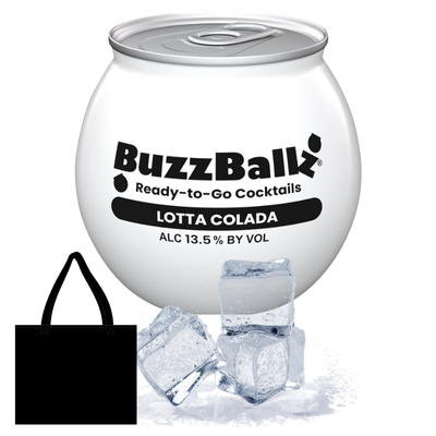 BuzzBallz Lotta Colada Cocktails 10 x 200ml 10 Pack with cocktail bag and ice available at Goldenacre Minimarket Edinburgh