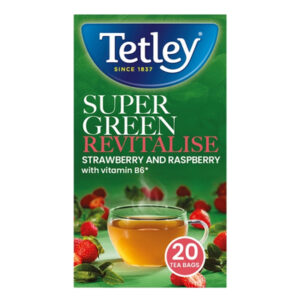TETLEY SUPER GREEN BOOST STRAWBERRY & RASPBERRY 20s
