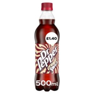 Dr Pepper Cream Swirl 500ml sparkling cream and fruit flavour soft drink bottle